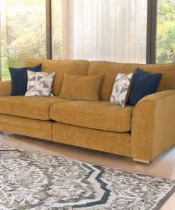 oscar 4 seater sofa fabric mustard yellow cinnamon