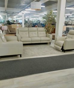 Cream Leather Sofa