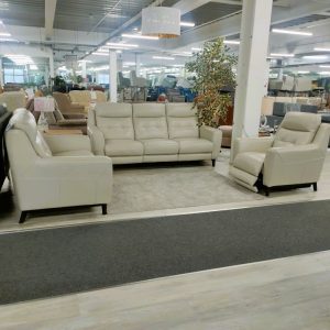 Cream Leather Sofa